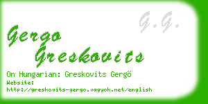 gergo greskovits business card
